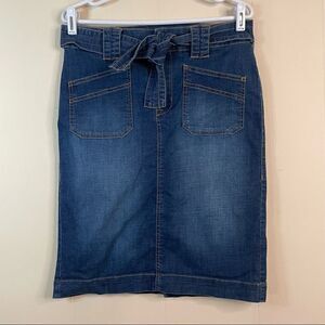 One5One Belted Knee Length Denim Skirt
